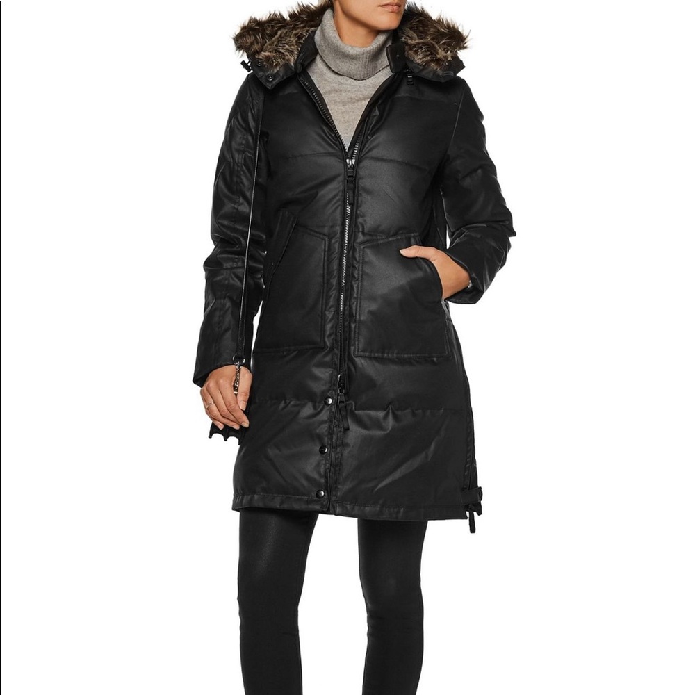 Black Down Coat - knee length